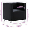 Poltrona a Pozzetto in Pelle Artificiale, Capacità 110 kg, 71×54×69 cm, Nera - Image 28 of 56