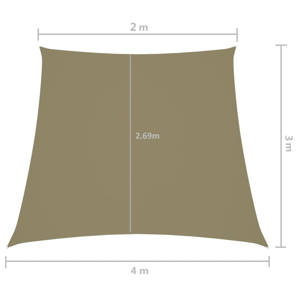 Parasole a Vela in Tela Oxford a Trapezio 2/4×3 m Beige - Image 18 of 20