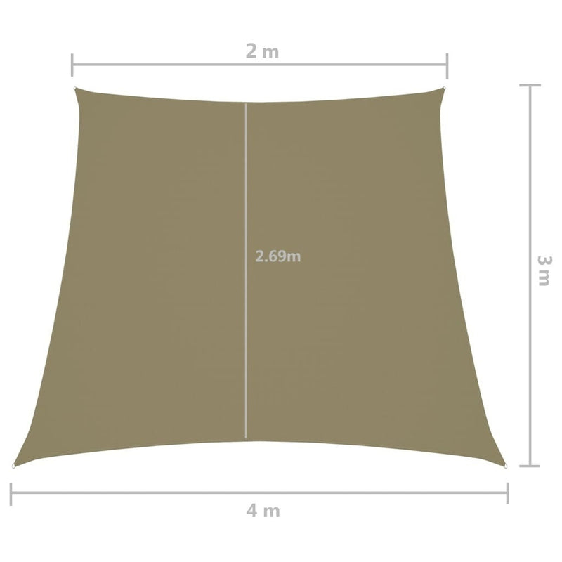 Parasole a Vela in Tela Oxford a Trapezio 2/4×3 m Beige - Image 18 of 20