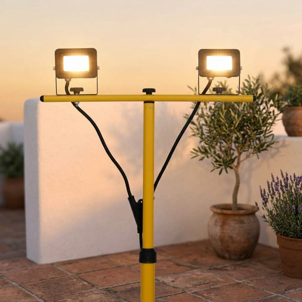 Faretto a LED con Treppiede 2×10 W, 1400 lm, Altezza Regolabile (71-164,5 cm), Nero e Giallo - Image 2 of 34