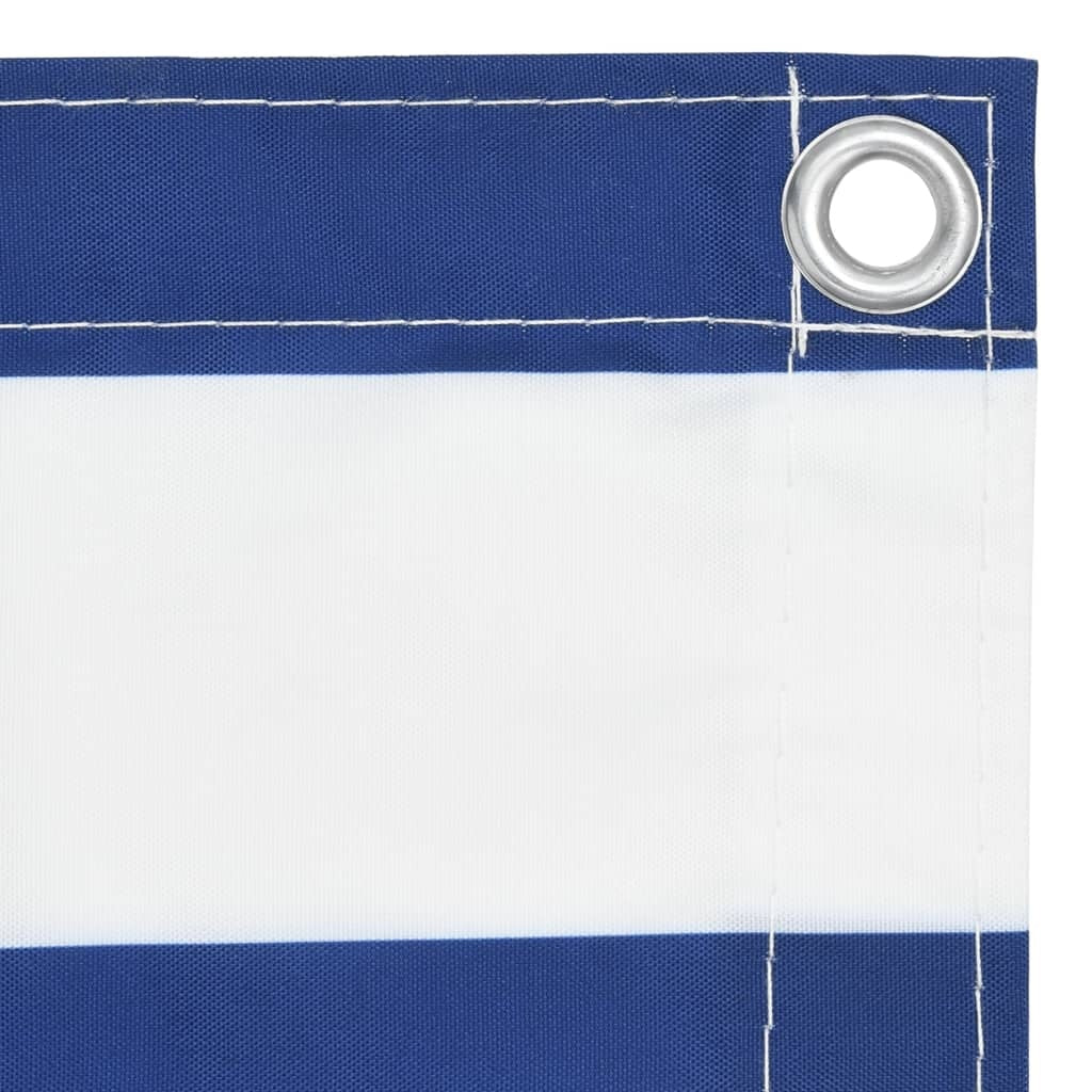 Paravento da Balcone in Tessuto Oxford Impermeabile 120×600 cm Bianco e Blu - Image 9 of 12