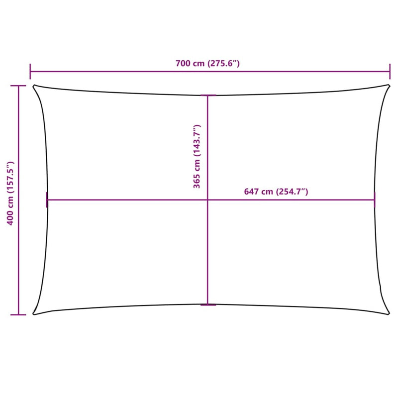 Parasole a Vela in Tessuto Oxford 4×7 m Rettangolare Blu - Image 32 of 34