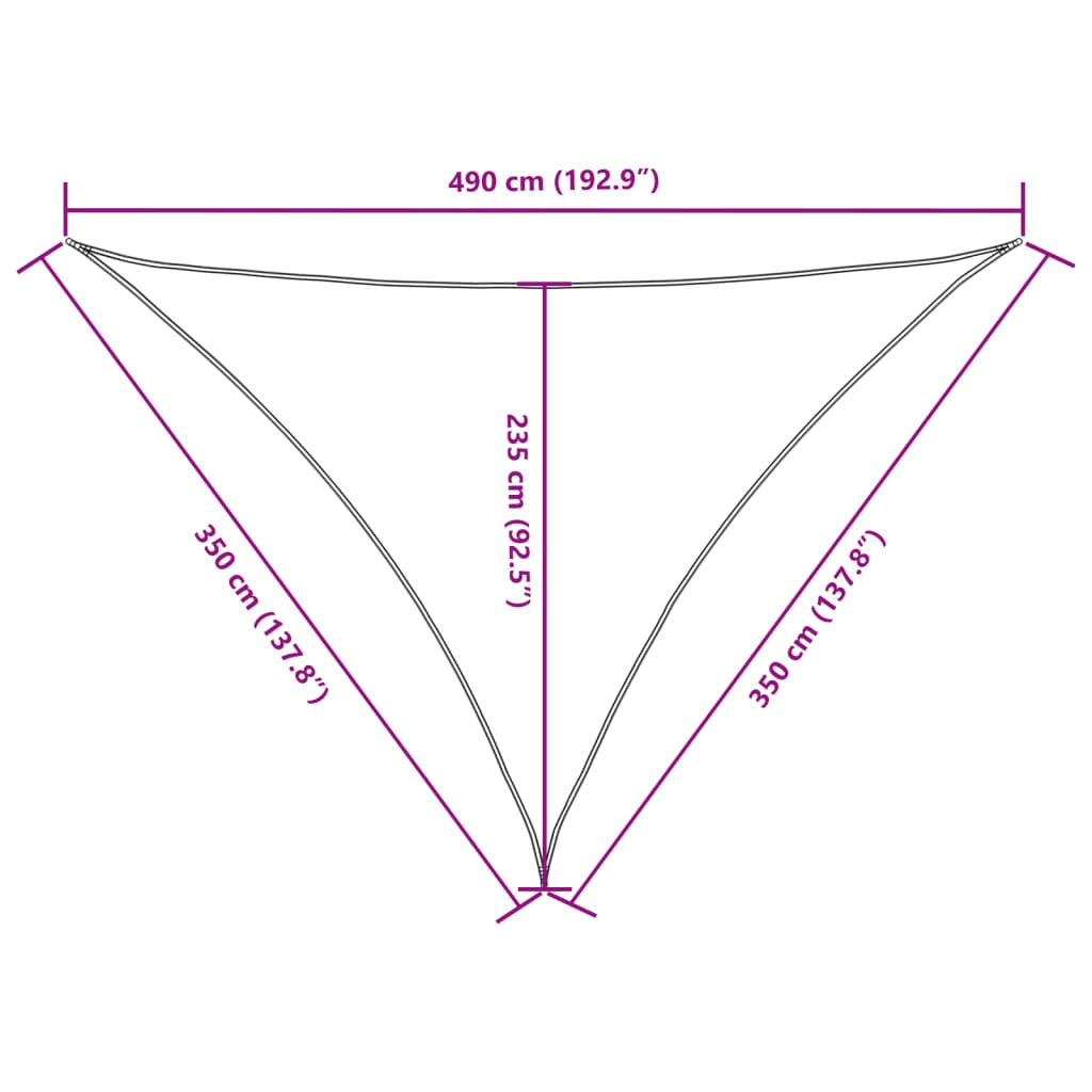 Parasole a Vela Oxford Triangolare 3,5×3,5×4,9 m Blu - Image 37 of 40