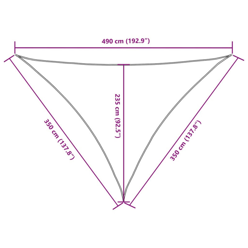 Parasole a Vela Oxford Triangolare 3,5×3,5×4,9 m Blu - Image 40 of 40