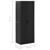 vidaXL Garden Storage Cabinet Black 65x45x172 cm PP Rattan - Image 16 of 89