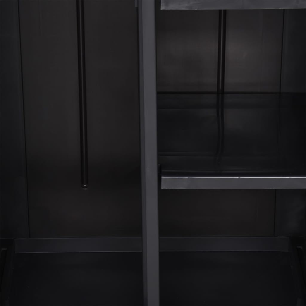 vidaXL Garden Storage Cabinet Black 65x45x172 cm PP Rattan - Image 71 of 89
