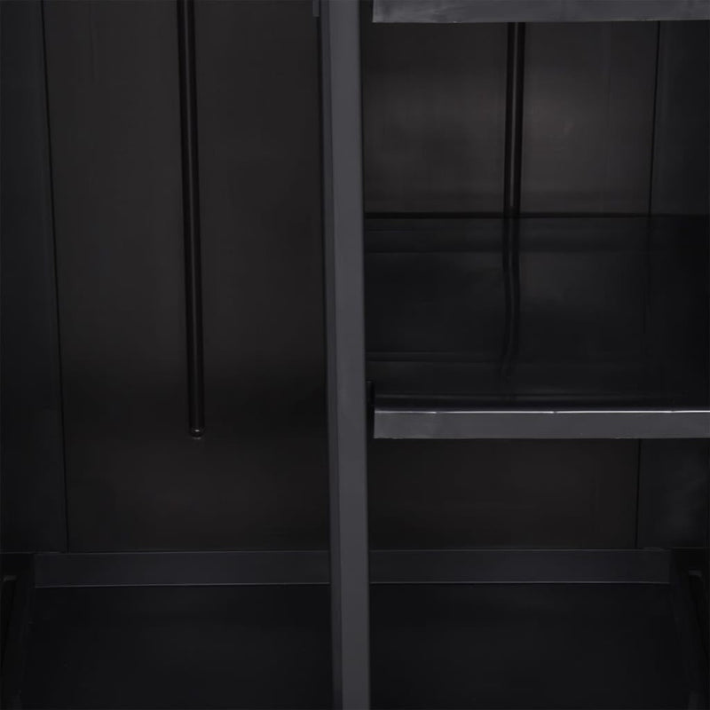vidaXL Garden Storage Cabinet Black 65x45x172 cm PP Rattan - Image 71 of 89