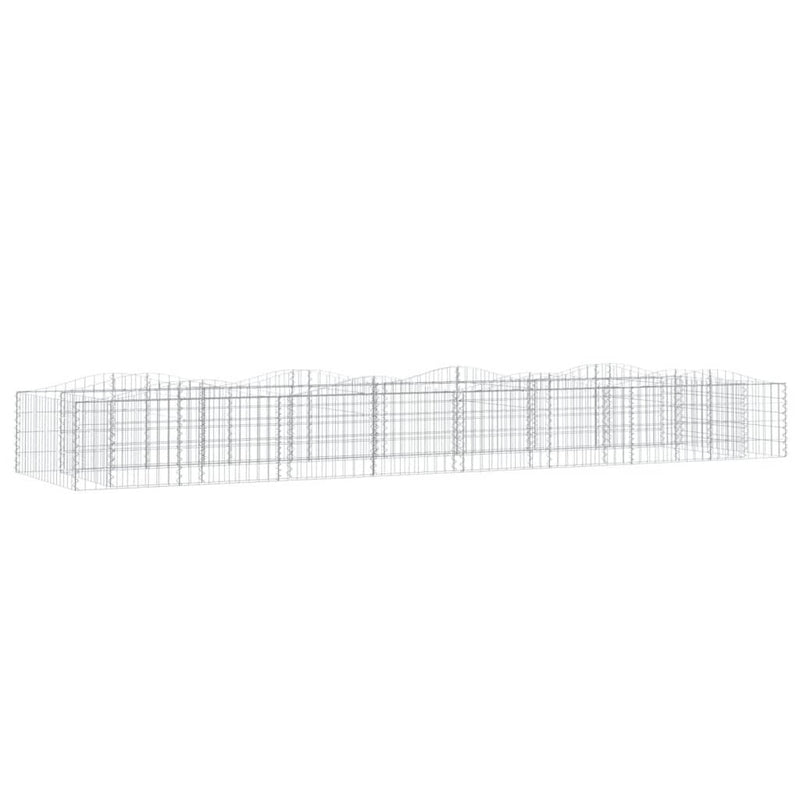 Gabbione ad Arco con Letto Rialzato in Ferro Zincato 400×100×50 cm Argento - Image 12 of 16