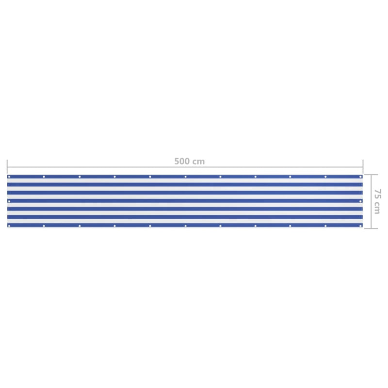Paravento Balcone Bianco e Blu 75×500 cm Tessuto Oxford - Image 10 of 12