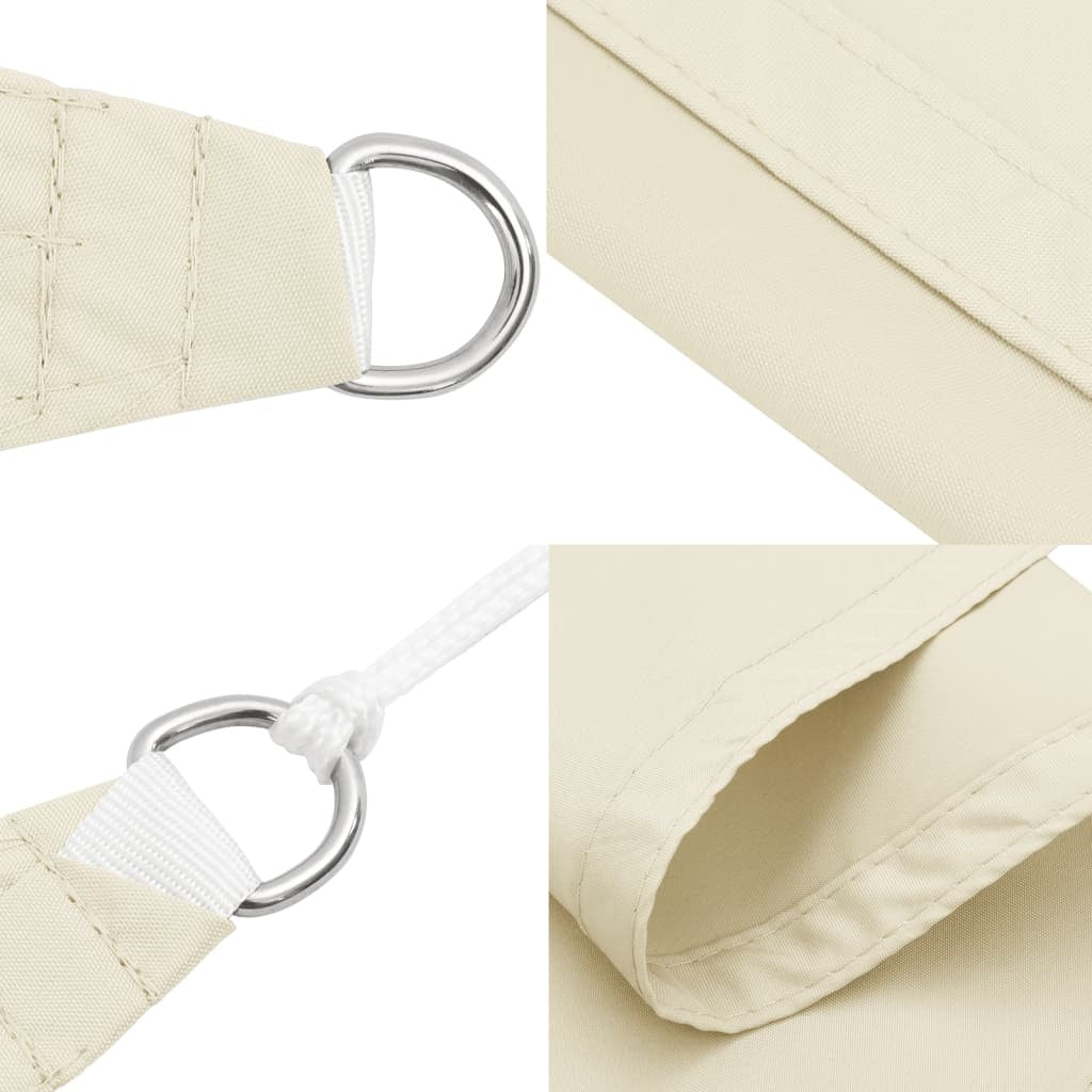 Parasole a Vela Rettangolare in Tessuto Oxford Rivestito in PU 2,5×4 m Crema - Image 18 of 21