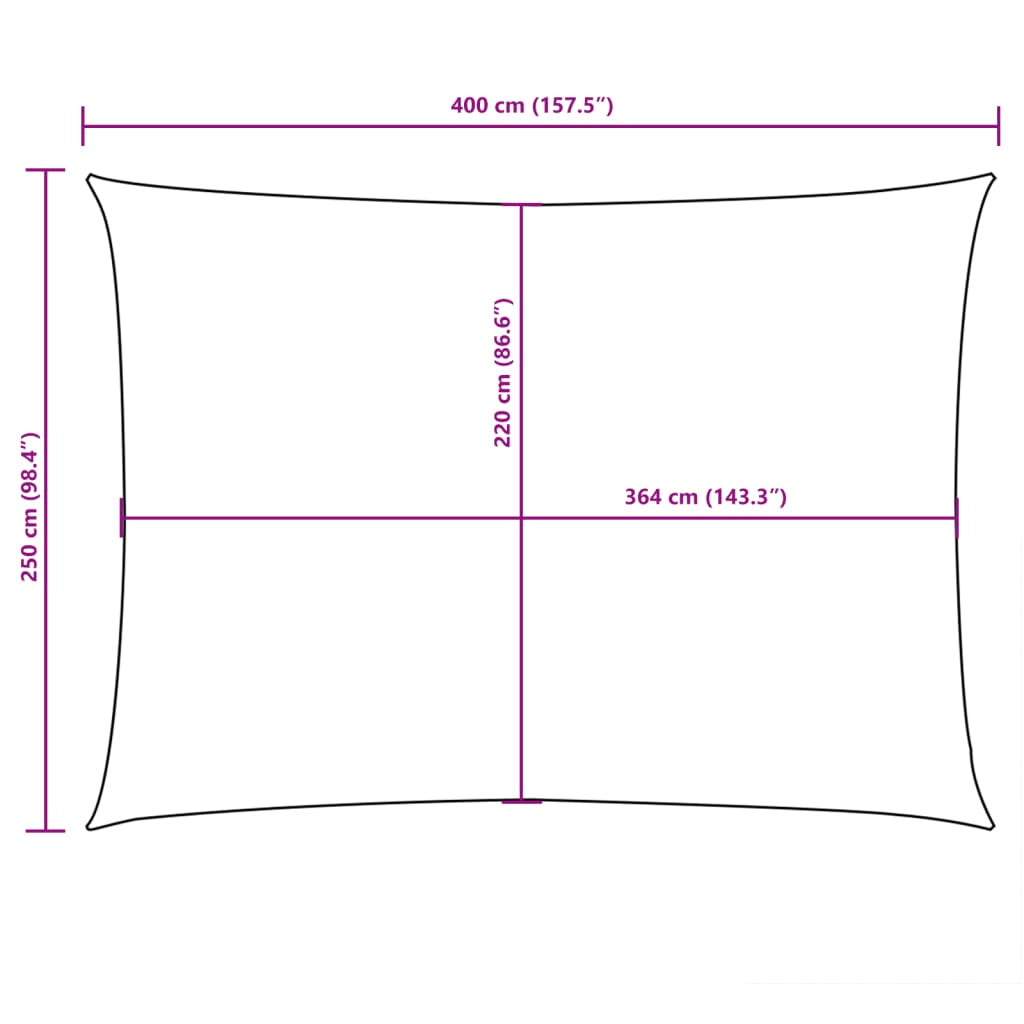 Parasole a Vela Rettangolare in Tessuto Oxford Rivestito in PU 2,5×4 m Crema - Image 20 of 21