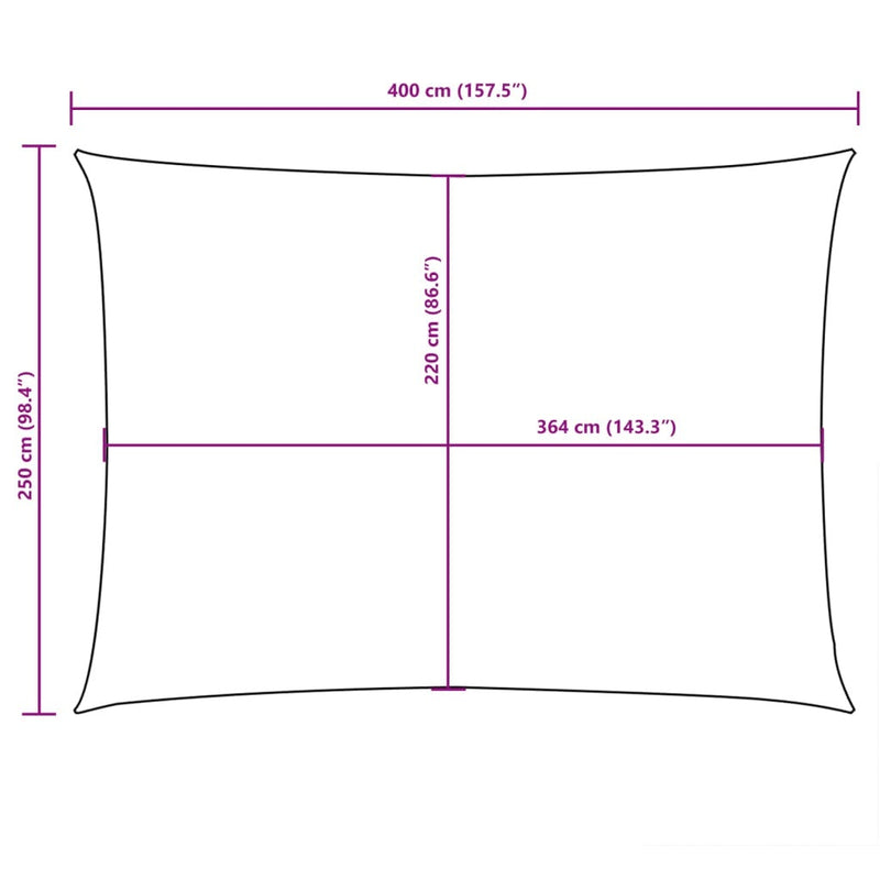 Parasole a Vela Rettangolare in Tessuto Oxford Rivestito in PU 2,5×4 m Crema - Image 21 of 21