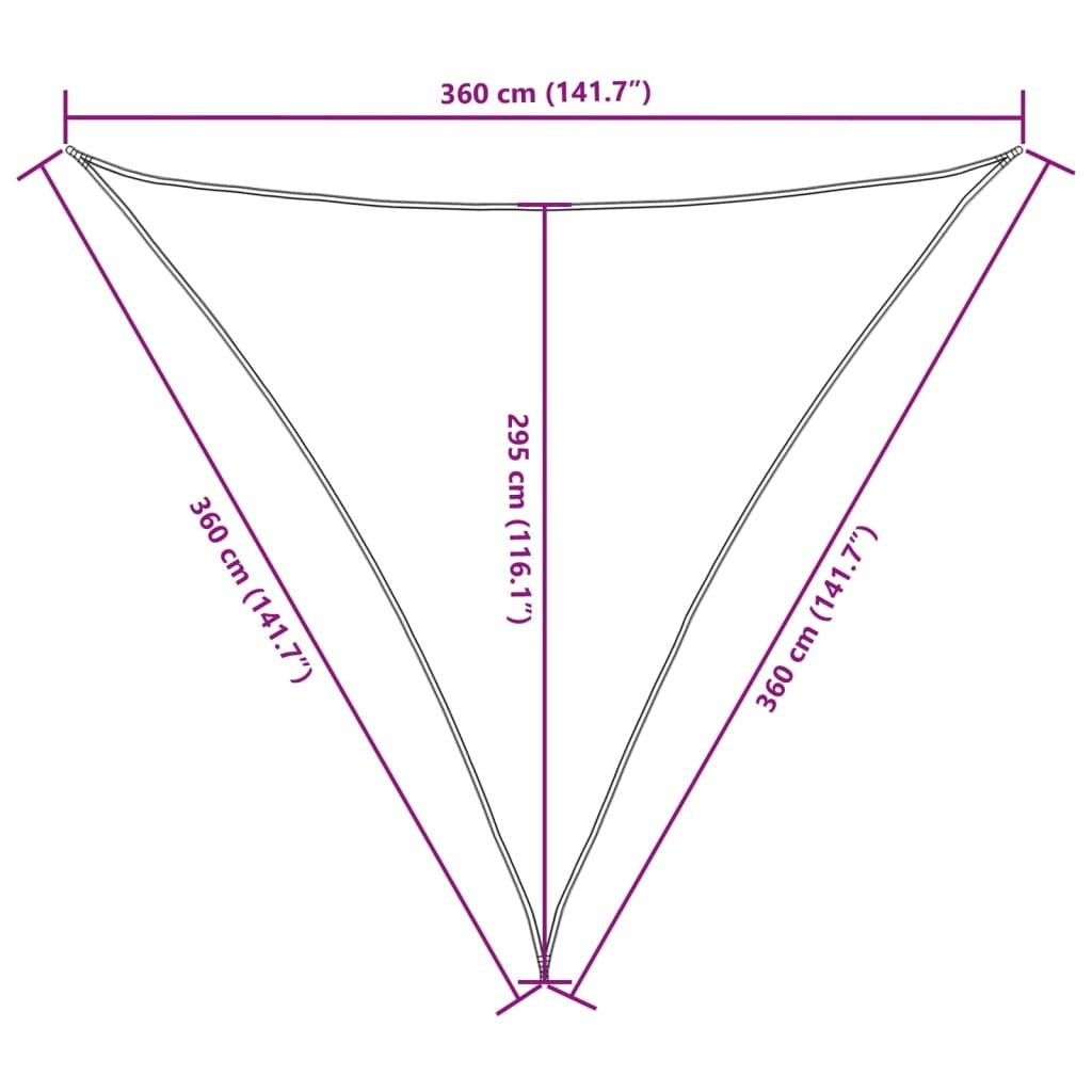Parasole a Vela in Tessuto Oxford Triangolare 3,6×3,6×3,6 m Verde Scuro - Image 40 of 40
