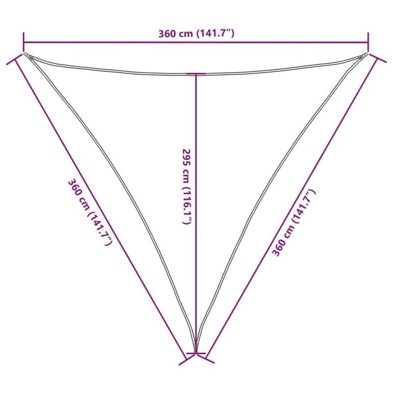 Parasole a Vela in Tessuto Oxford Triangolare 3,6×3,6×3,6 m Verde Scuro - Image 40 of 40