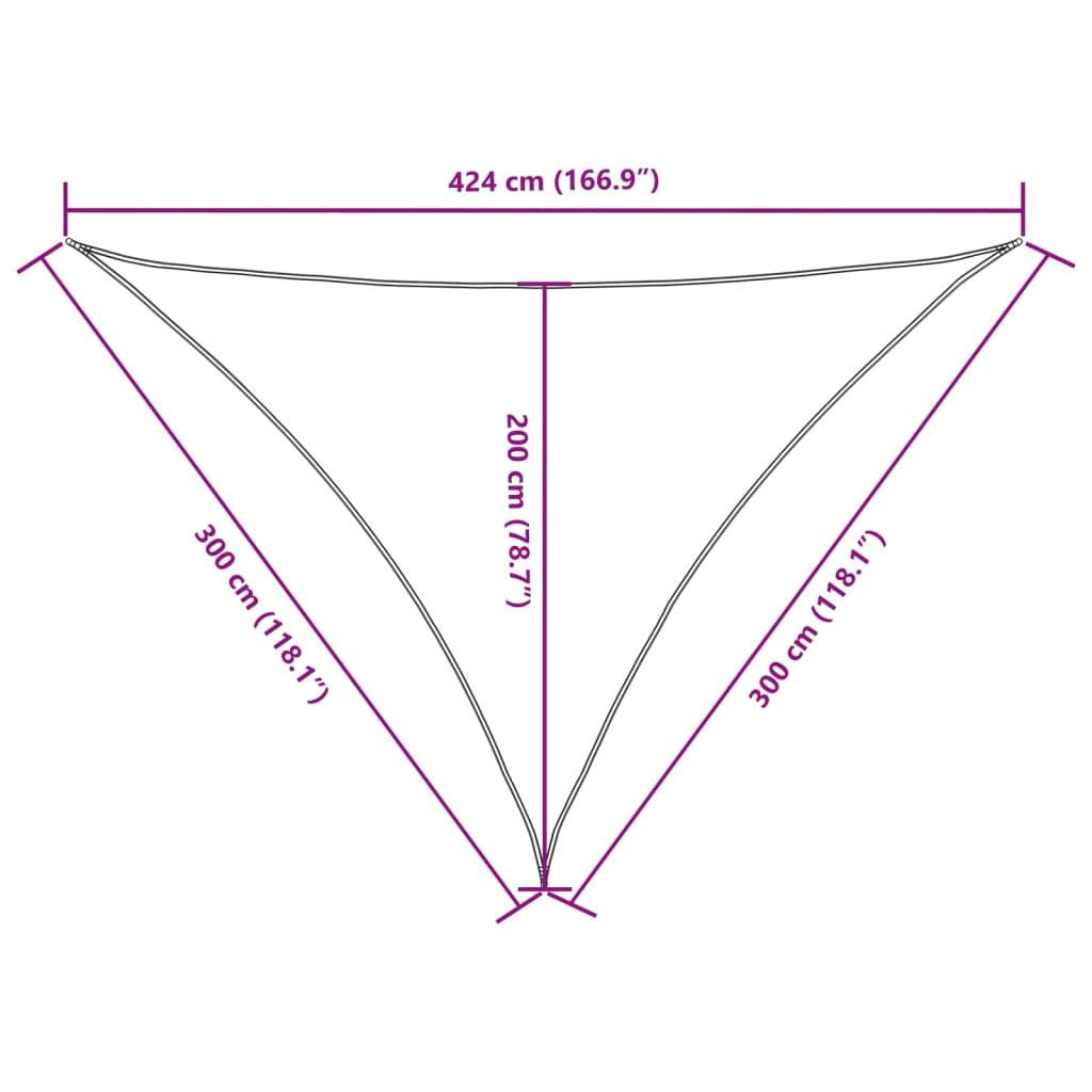 Parasole a Vela Oxford Triangolare 3×3×4,24 m Bianco - Image 35 of 37