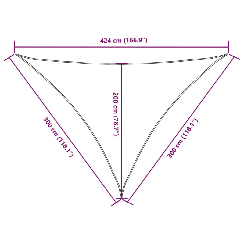 Parasole a Vela Oxford Triangolare 3×3×4,24 m Bianco - Image 35 of 37