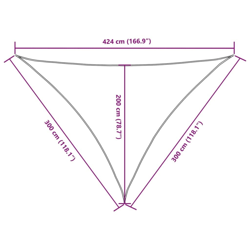 Parasole a Vela Oxford Triangolare 3×3×4,24 m Bianco - Image 37 of 37