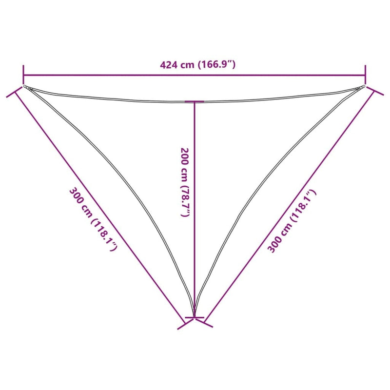 Parasole a Vela Oxford Triangolare 3×3×4,24 m Bianco - Image 37 of 37