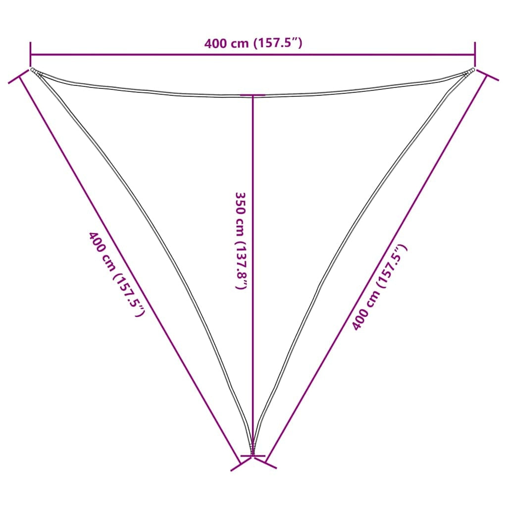 Parasole a Vela Triangolare 4×4×4 m in Tessuto PU Oxford, Bianco - Image 27 of 28