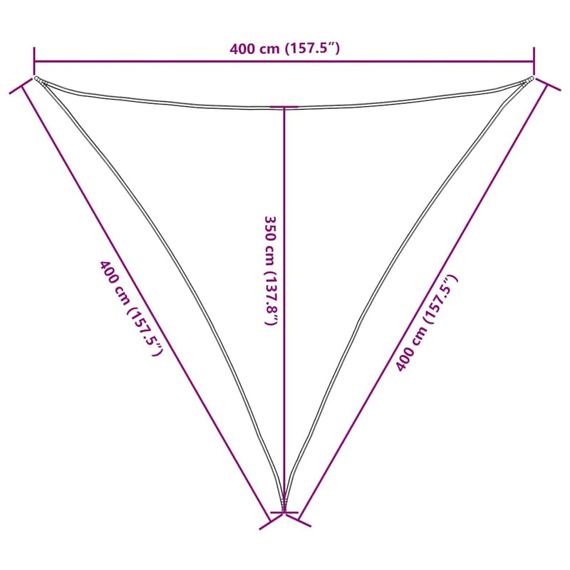 Parasole a Vela Triangolare 4×4×4 m in Tessuto PU Oxford, Bianco - Image 27 of 28