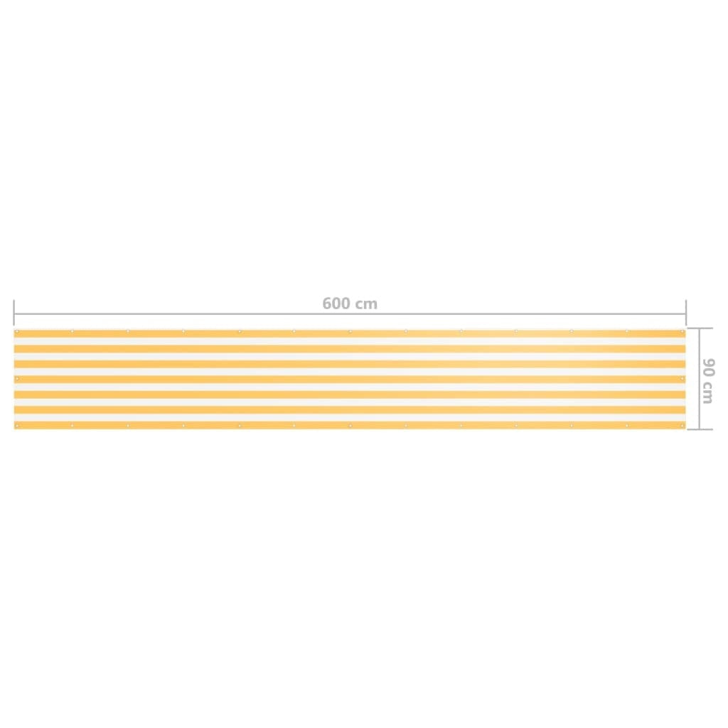 Paravento Balcone Bianco e Giallo 90×600 cm Tessuto Oxford - Image 12 of 12
