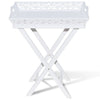Tavolino Laterale con Vassoio Removibile Altezza 72,5 cm Bianco - Image 8 of 19