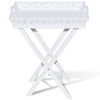 Tavolino Laterale con Vassoio Removibile Altezza 72,5 cm Bianco - Image 16 of 19