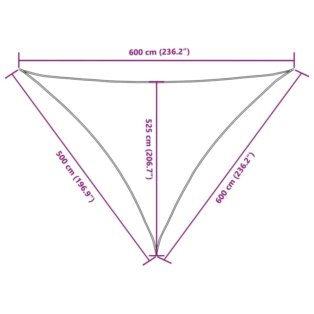 Parasole a Vela Oxford Triangolare 5×6×6 m Bianco - Image 75 of 76