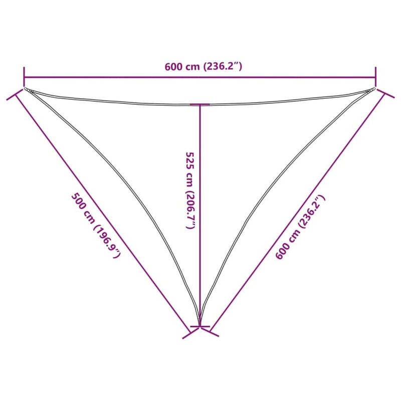 Parasole a Vela Oxford Triangolare 5×6×6 m Bianco - Image 75 of 76