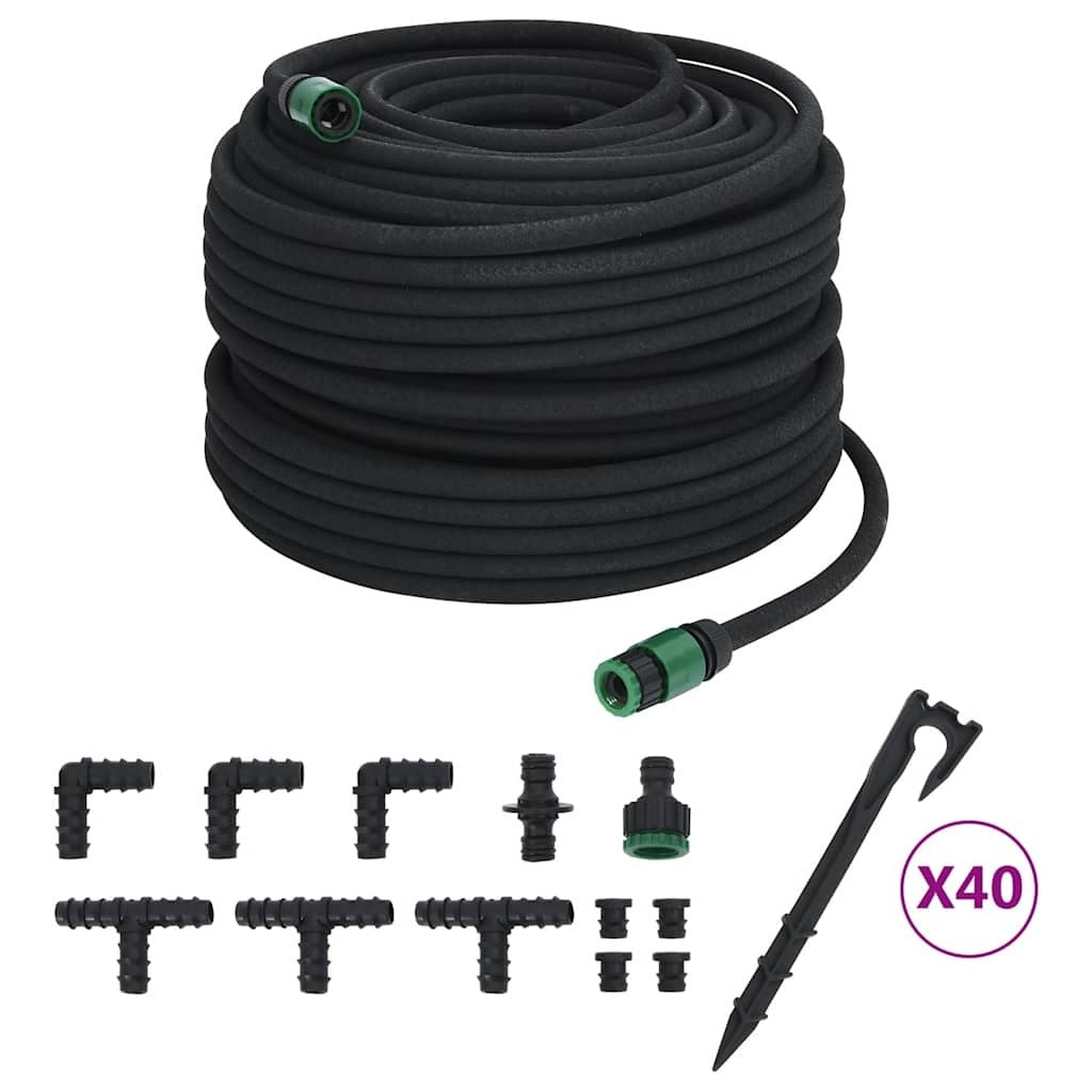 Tubo di Irrigazione da Giardino in Gomma 100 m Nero - Image 2 of 24