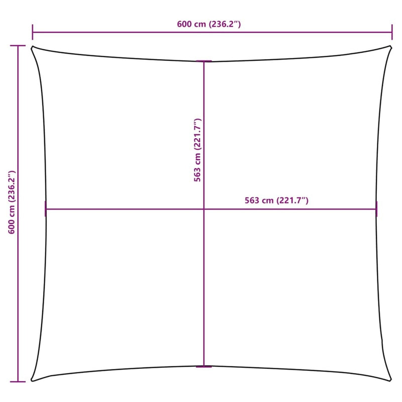 Parasole a Vela in Tela Oxford 6×6 m Blu - Image 40 of 40