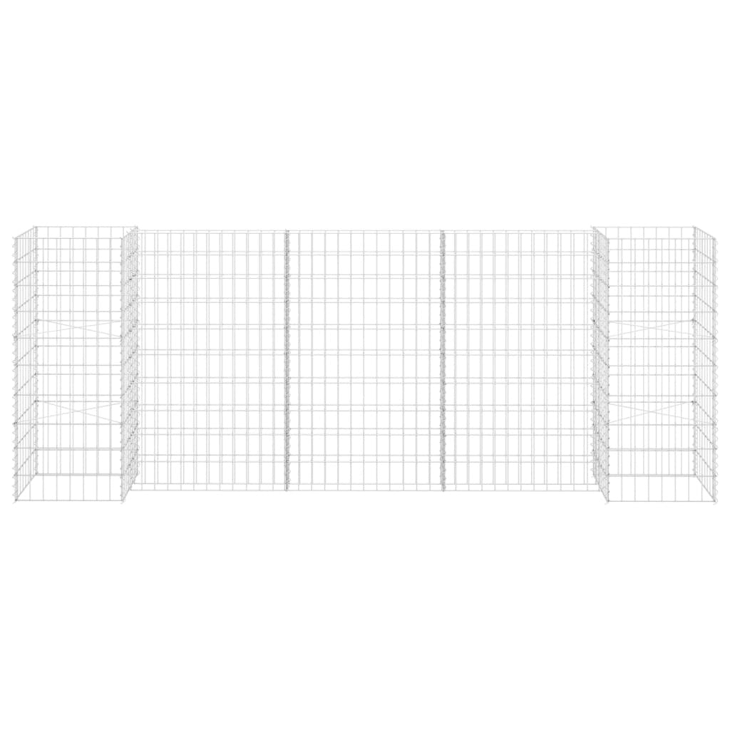 Gabbione Fioriera ad "H" in Filo di Acciaio 260×40×100 cm Argento - Image 5 of 8