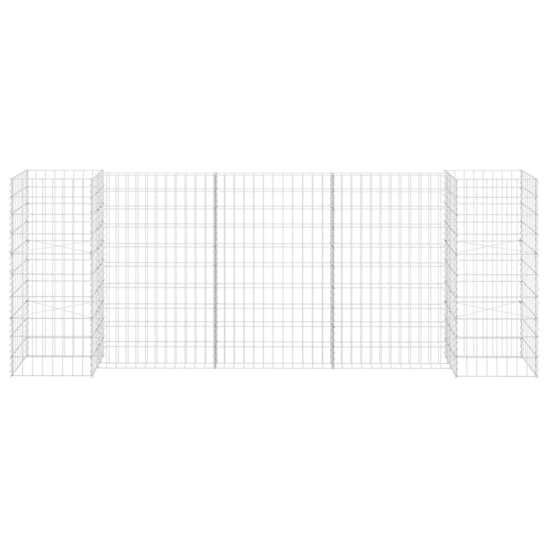 Gabbione Fioriera ad "H" in Filo di Acciaio 260×40×100 cm Argento - Image 5 of 8