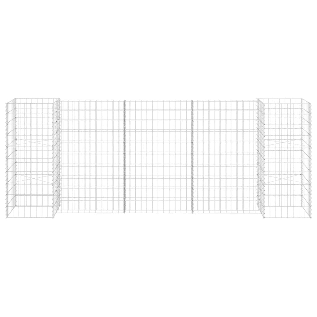 Gabbione Fioriera ad "H" in Filo di Acciaio 260×40×100 cm Argento - Image 8 of 8