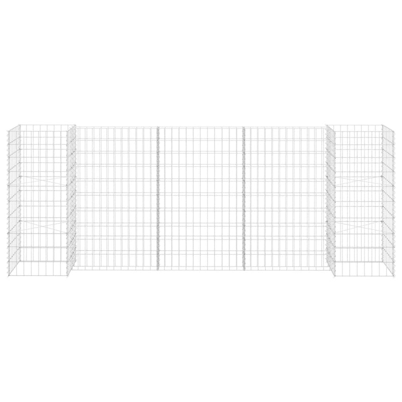 Gabbione Fioriera ad "H" in Filo di Acciaio 260×40×100 cm Argento - Image 8 of 8