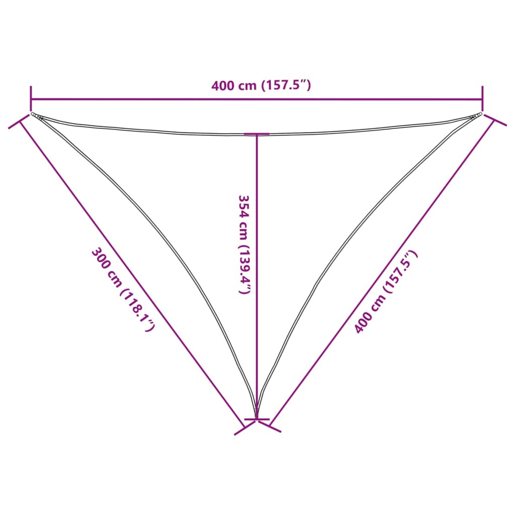 Parasole a Vela Triangolare in Tessuto Oxford Rivestito in PU 3×4×4 m Rosso - Image 37 of 40