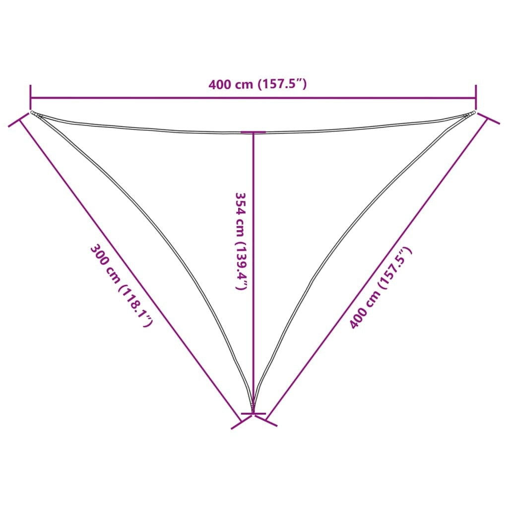 Parasole a Vela Triangolare in Tessuto Oxford Rivestito in PU 3×4×4 m Rosso - Image 40 of 40