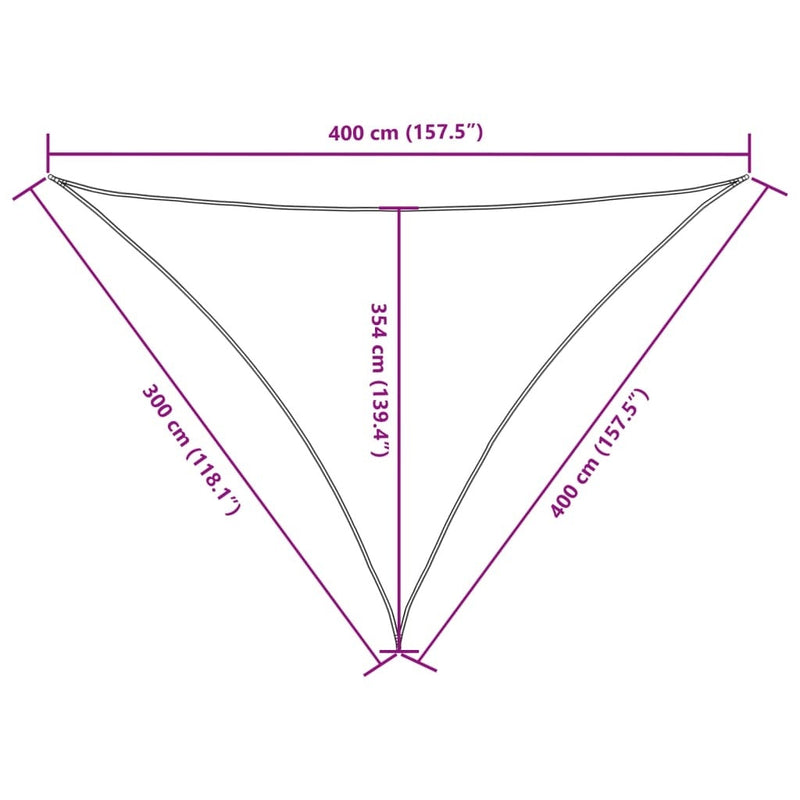 Parasole a Vela Triangolare in Tessuto Oxford Rivestito in PU 3×4×4 m Rosso - Image 40 of 40