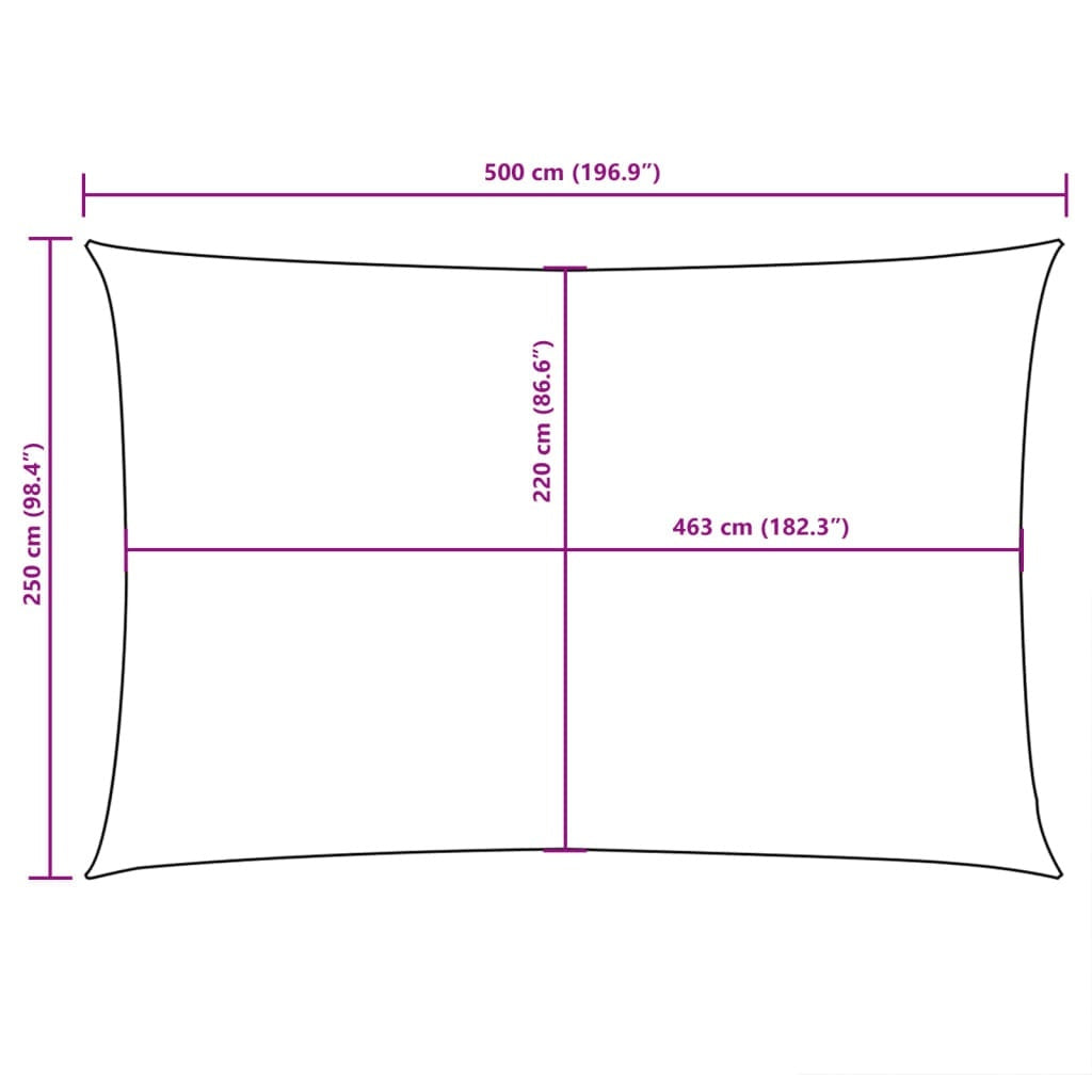 Parasole a Vela in Tessuto Oxford 2,5×5 m Rosso - Image 40 of 40
