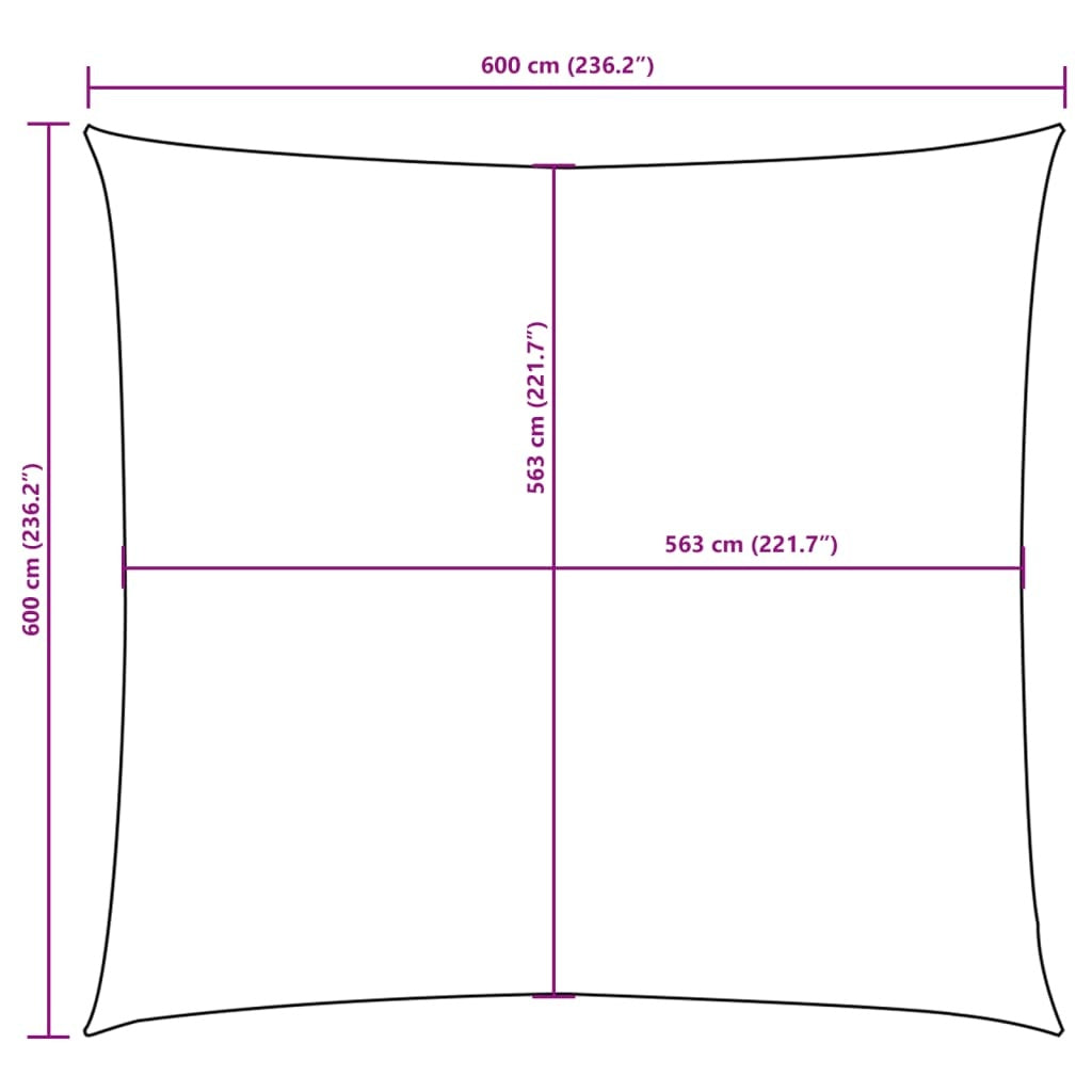 Vela Parasole in Tela Oxford Quadrata 6×6 m Nera - Image 35 of 36