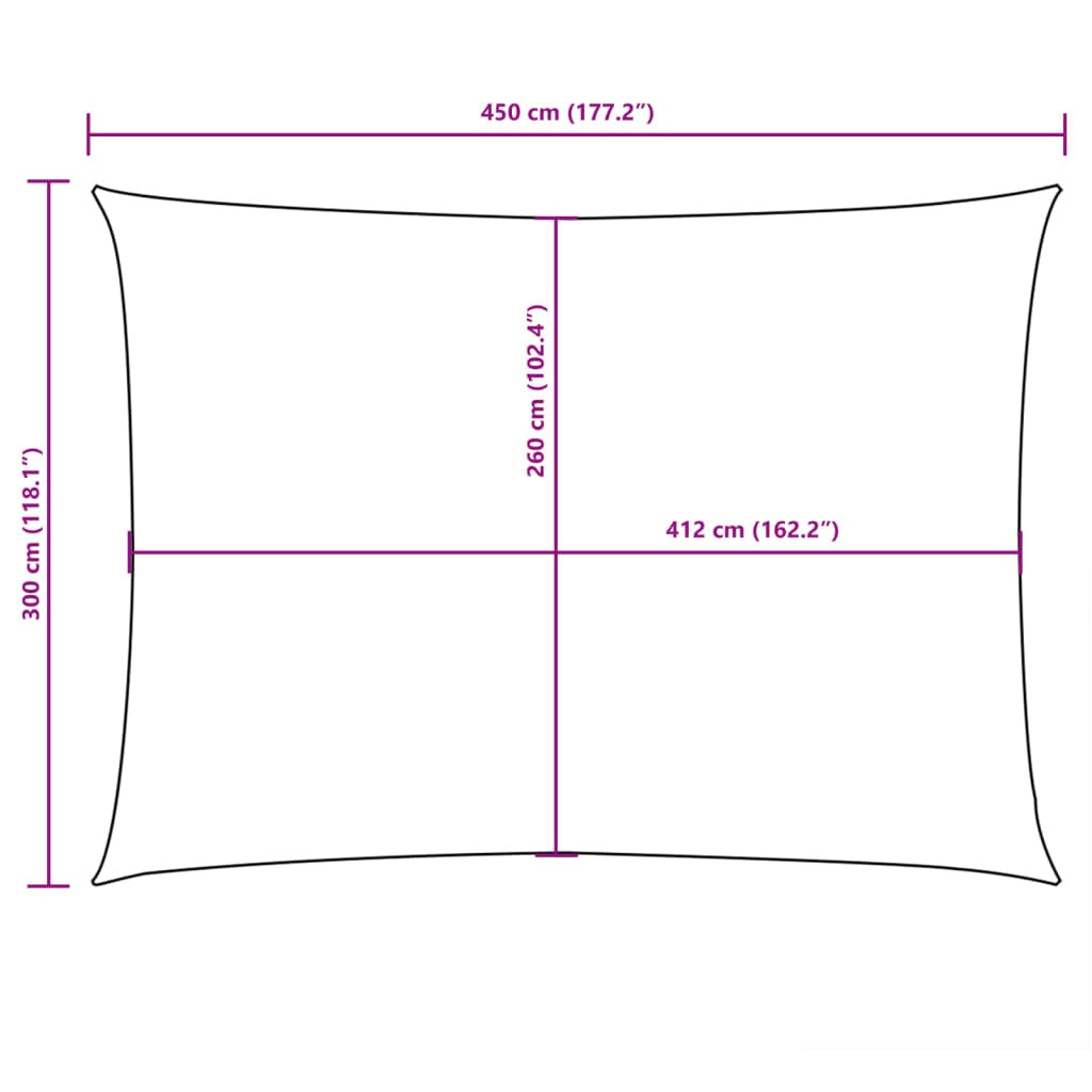 Parasole a Vela in Tessuto Oxford Rettangolare 3×4,5 m Crema - Image 34 of 36