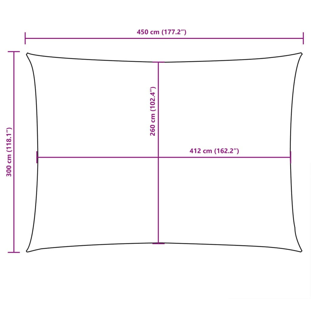 Parasole a Vela in Tessuto Oxford Rettangolare 3×4,5 m Crema - Image 36 of 36