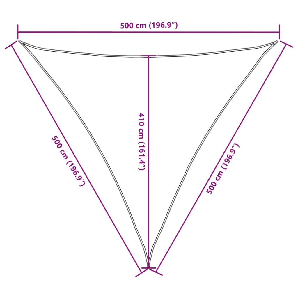 Parasole a Vela Oxford Triangolare 5×5×5 m Nero - Image 21 of 22