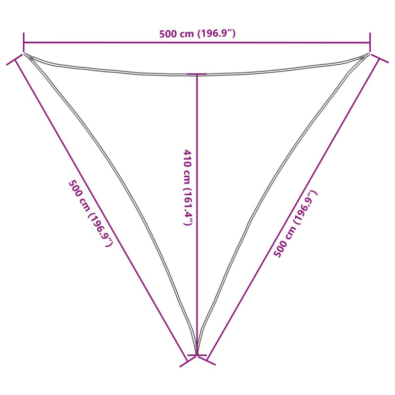 Parasole a Vela Oxford Triangolare 5×5×5 m Nero - Image 21 of 22