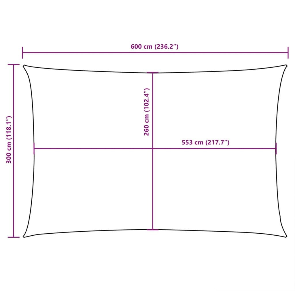 Parasole a Vela in Tessuto Oxford 3×6 m Blu - Image 37 of 37