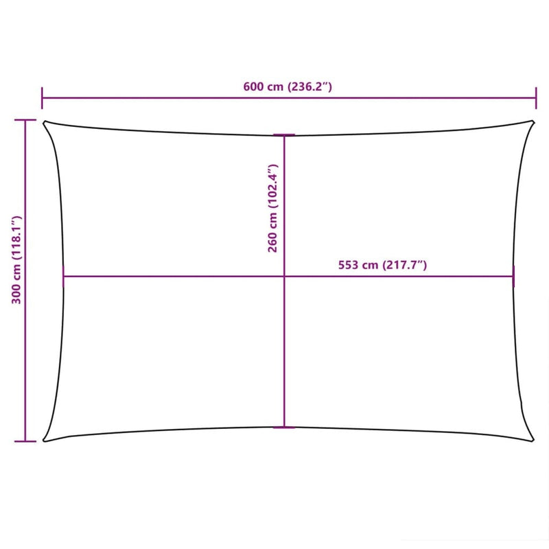 Parasole a Vela in Tessuto Oxford 3×6 m Blu - Image 37 of 37