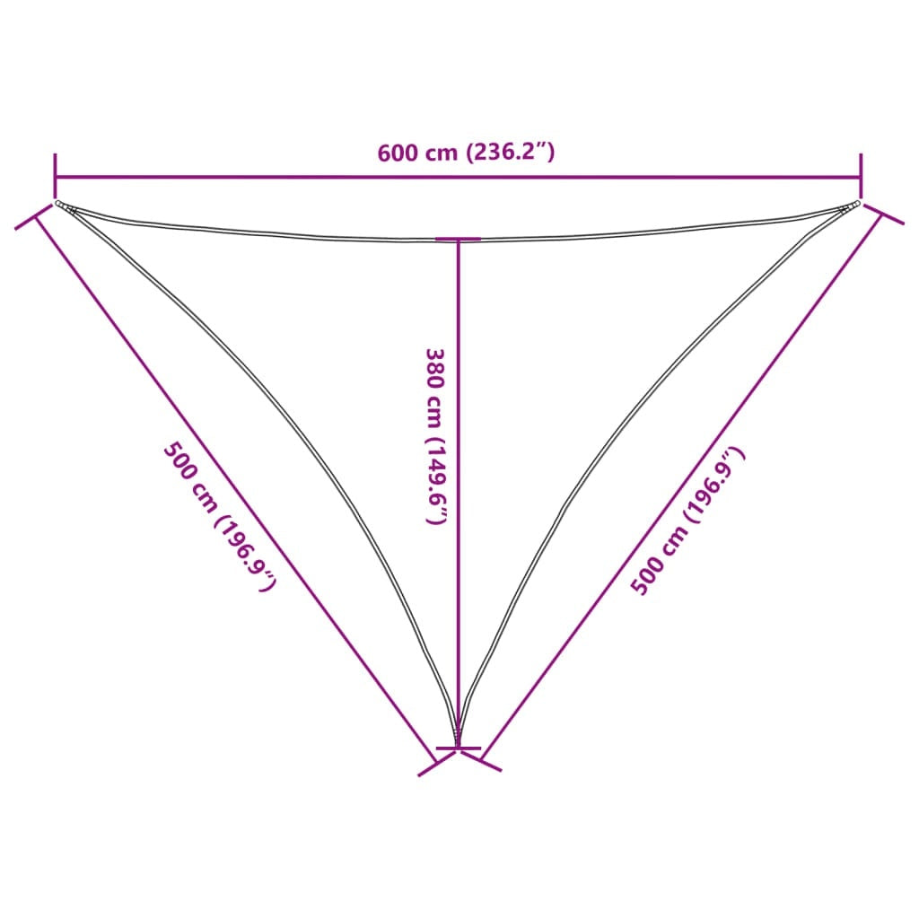 Parasole a Vela Oxford Triangolare 5×5×6 m Bianco - Image 40 of 40