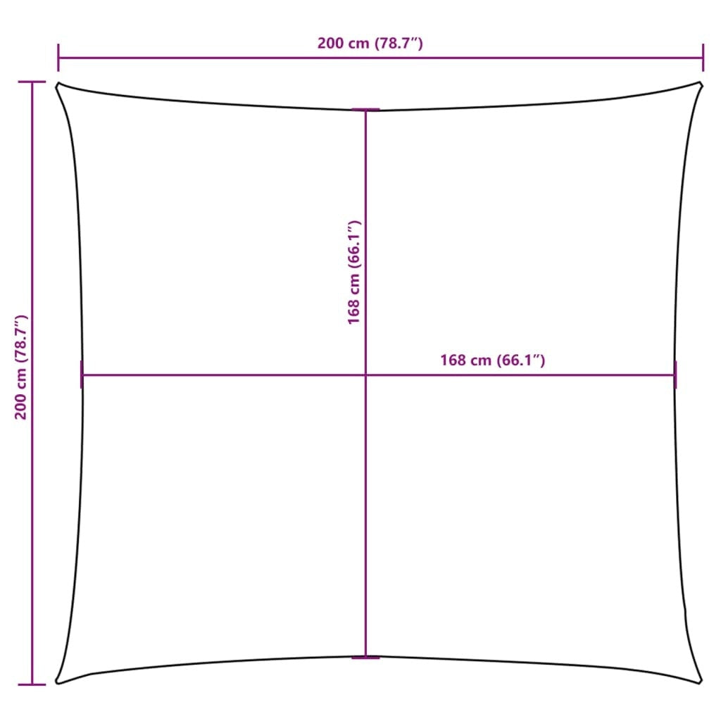 Vela Parasole Quadrata in Tessuto Oxford 2×2 m Arancione - Image 36 of 36