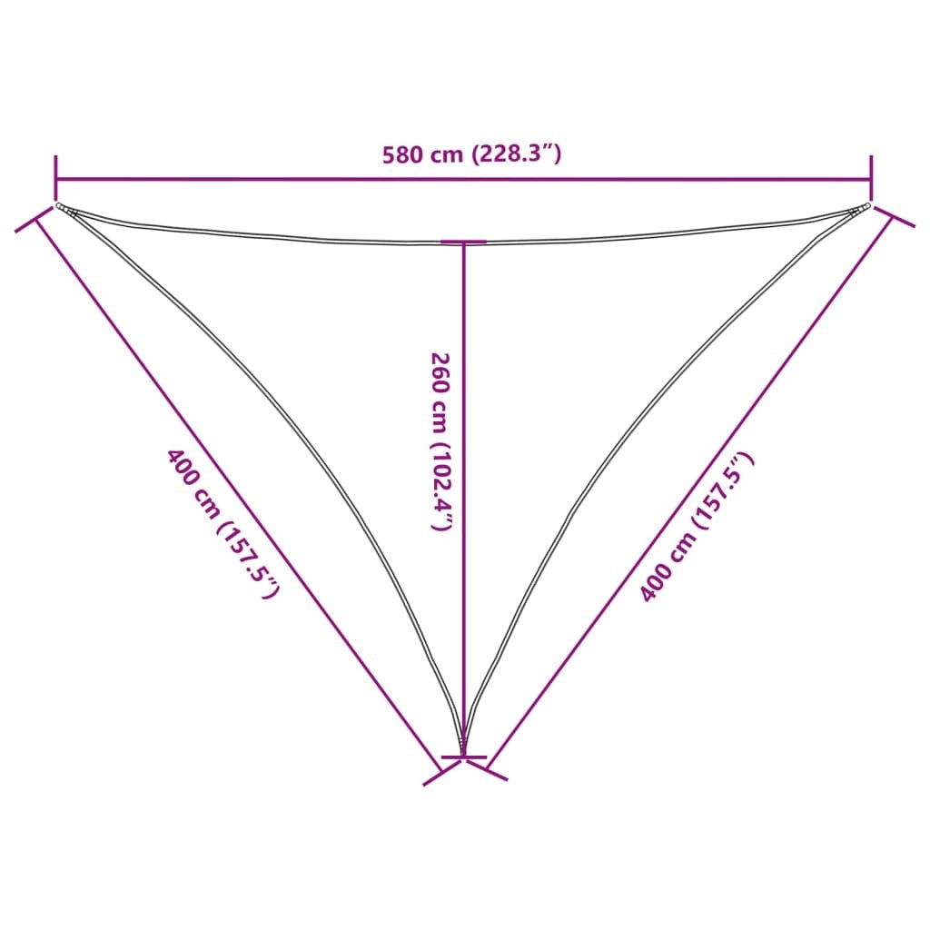 Parasole a Vela Tessuto Oxford Triangolare 4×4×5,8m Bianco - Image 40 of 40