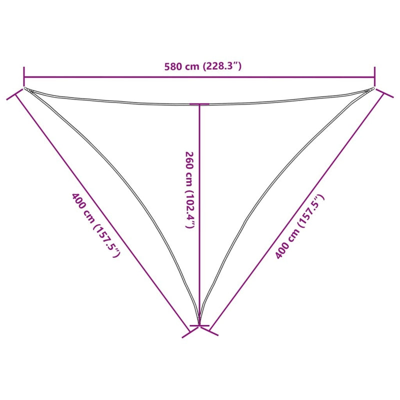 Parasole a Vela Tessuto Oxford Triangolare 4×4×5,8m Bianco - Image 40 of 40